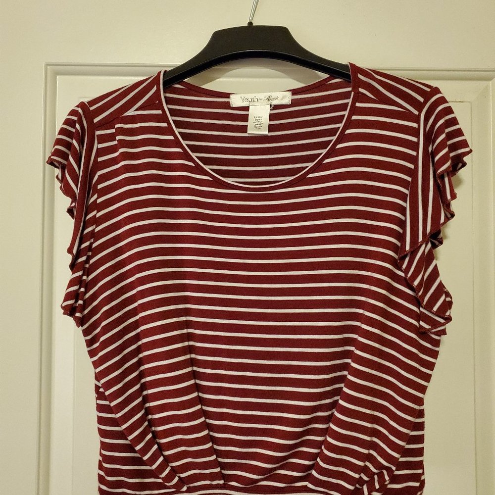 Maroon/white striped shirt